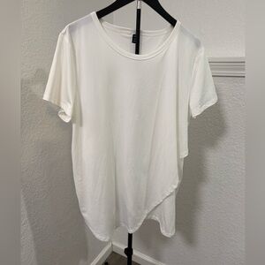 SHEIN White Asymmetrical Short Sleeve Tee
